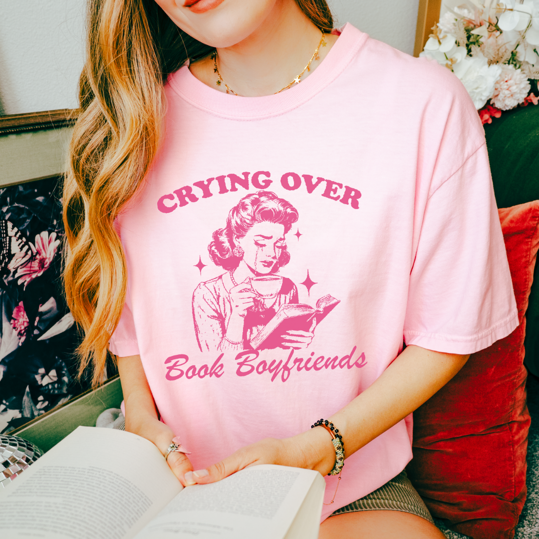 Crying Over Book Boyfriends Comfort Colors Tee