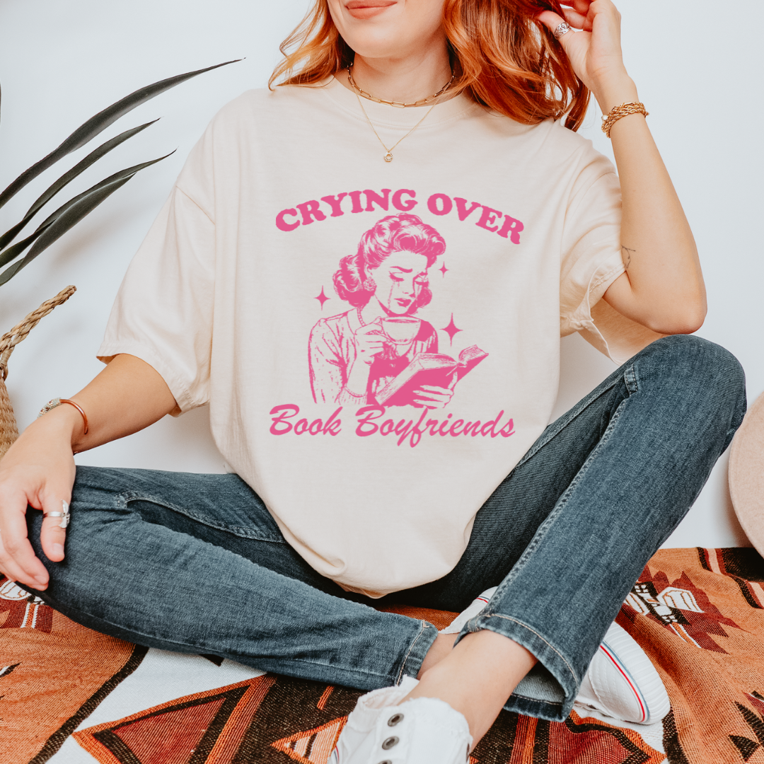 Crying Over Book Boyfriends Comfort Colors Tee