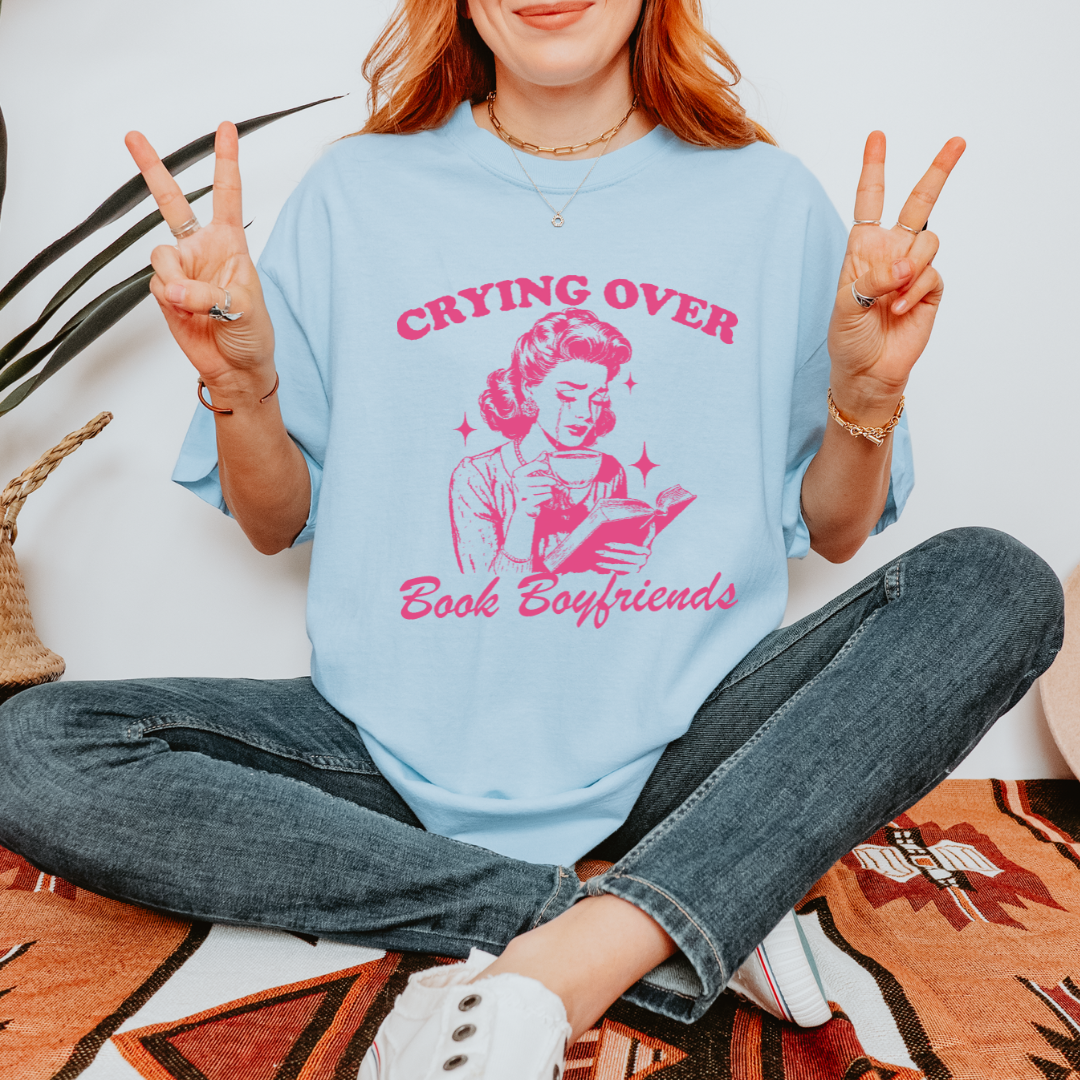 Crying Over Book Boyfriends Comfort Colors Tee