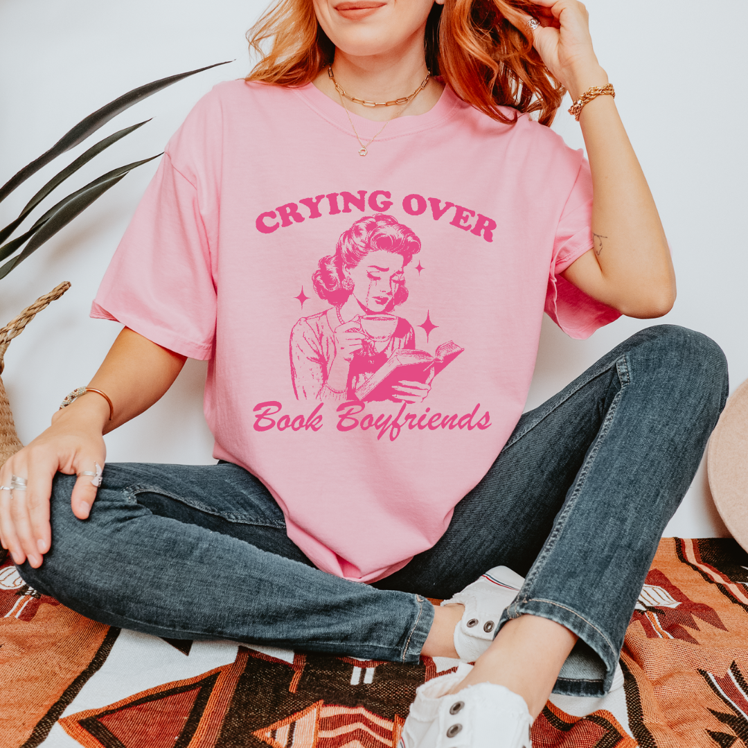 Crying Over Book Boyfriends Comfort Colors Tee