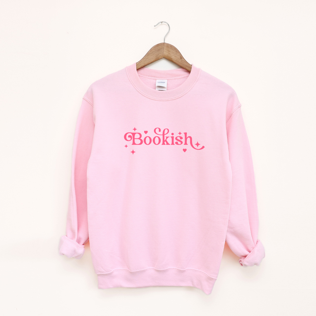 Bookish Crewneck Sweatshirt- Light Pink