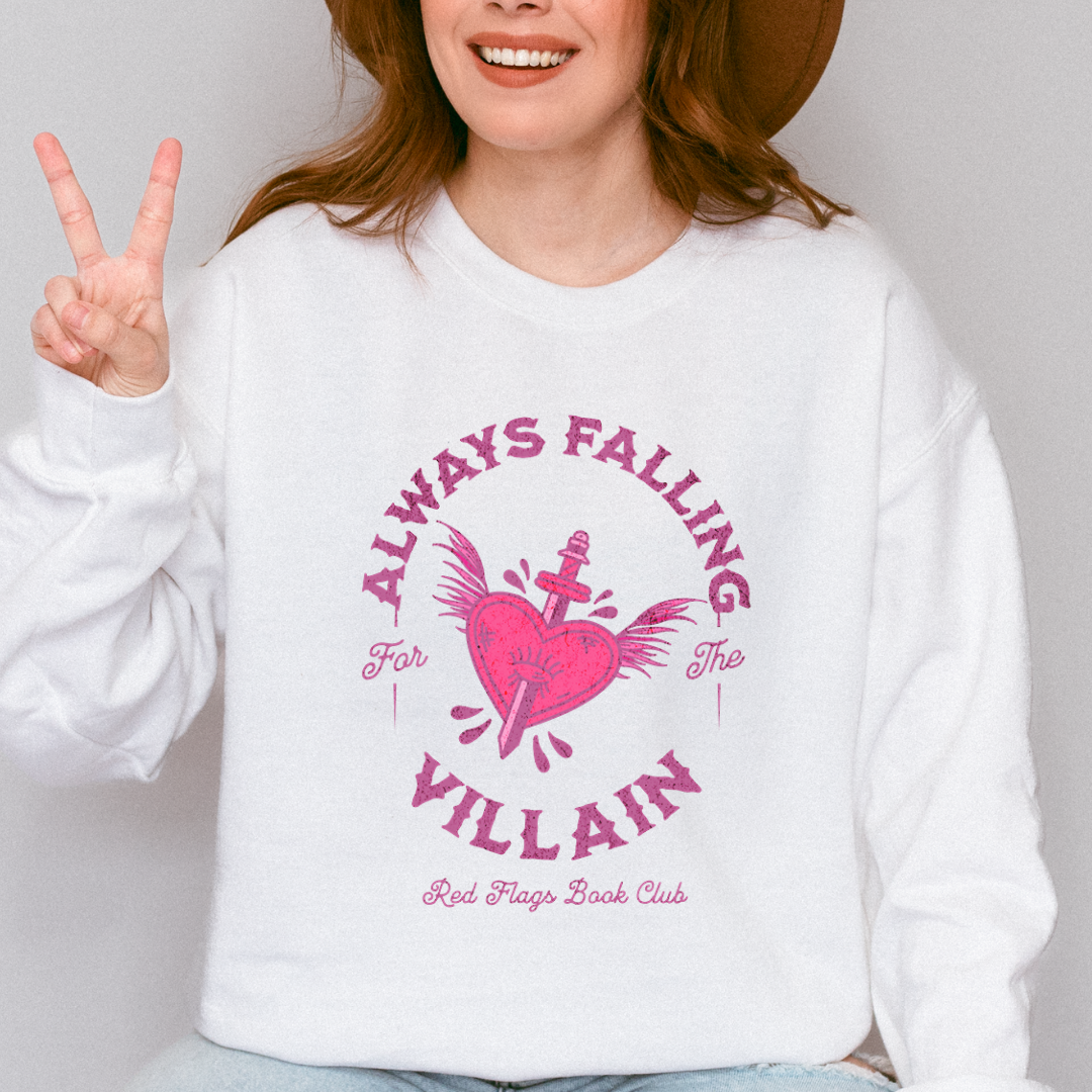 Always Falling For The Villain Comfort Colors Crewneck Sweatshirt