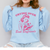 Crying Over Book Boyfriends Crewneck Sweatshirt-Light Blue