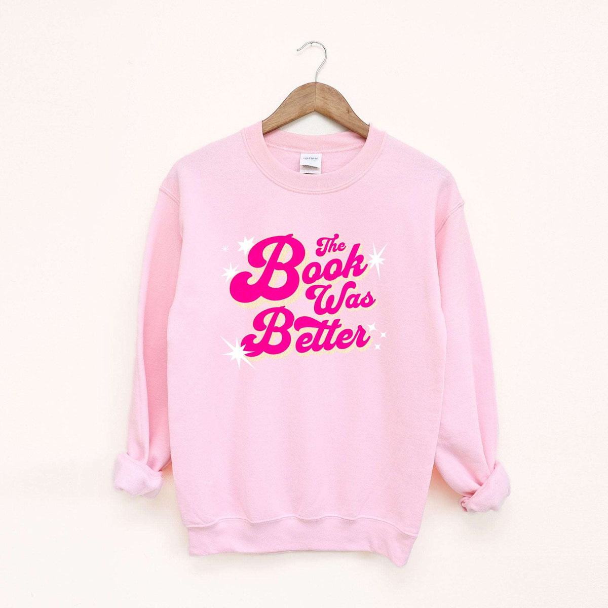 The Book Was Better Classic Crewneck Sweatshirt- Pink