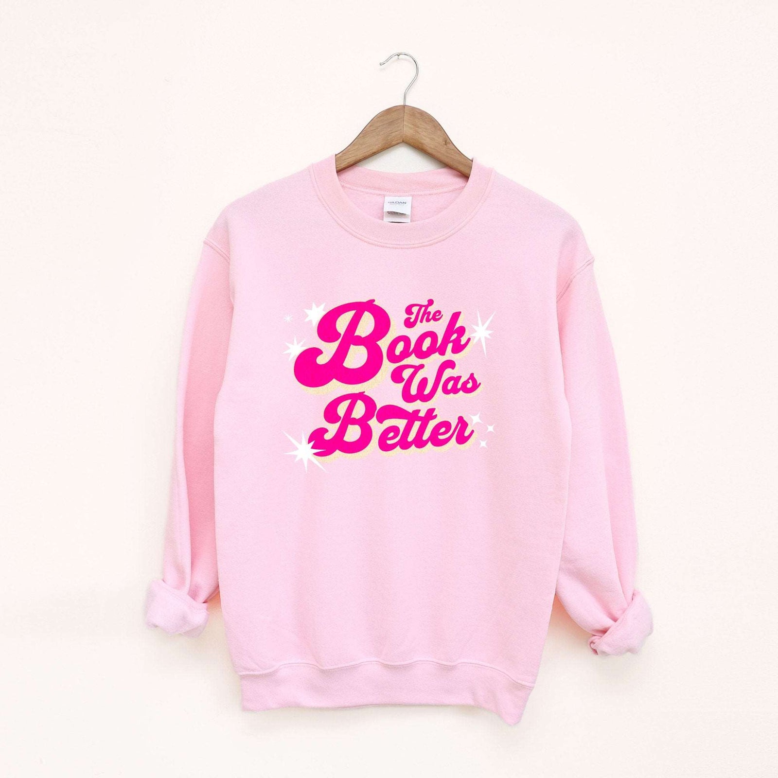 The Book Was Better Classic Crewneck Sweatshirt- Pink